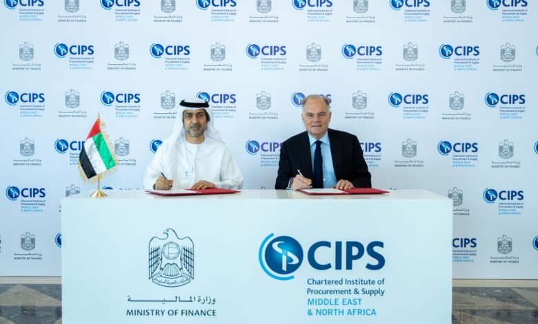 His Excellency Younis Al Khoori Undersecretary of Ministry Of Finance with Ben Farrell CEO CIPS